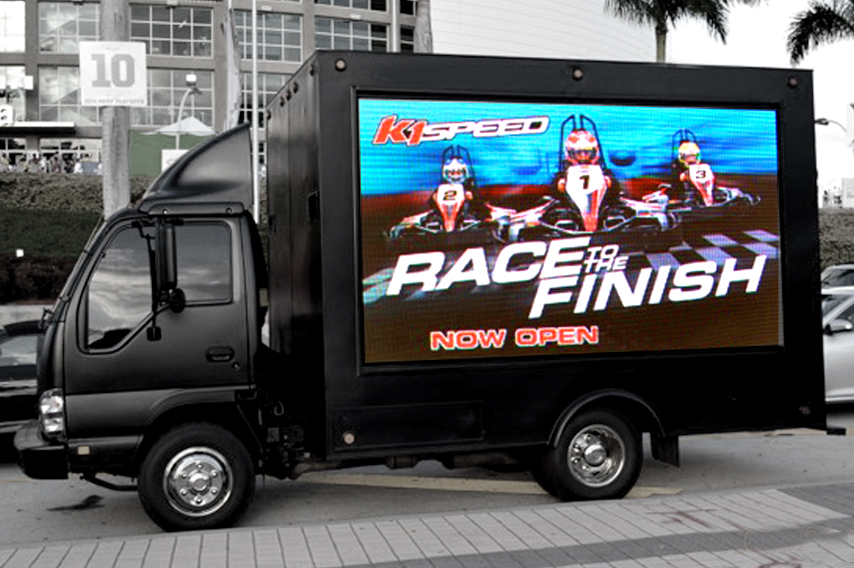 Digital Truck Advertising with go karts